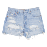 LEVI'S 501 BIG E Womens Denim Shorts Blue S W28