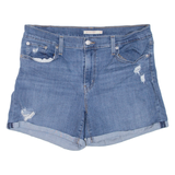 LEVI'S Mid Length Womens Denim Shorts Blue W32