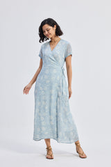 Maxi Wrap Dress in Florals