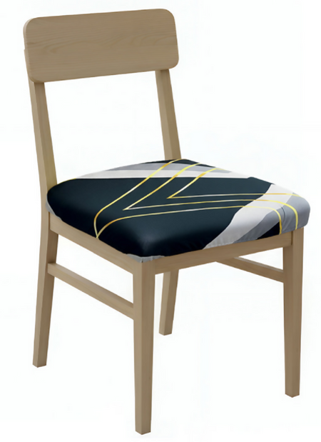 Anyseat Black and White Gold Triangular Chair Cover – Stretch Washable Removable Seat Cover for Dining & Kitchen