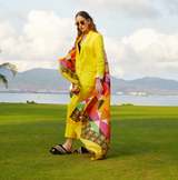 Anyyou Luxury 100% Mulberry Silk Butter Yellow Long Scarf Women Beach Shawl Pashmina Wrap Swimwear Cover-Up Foulard