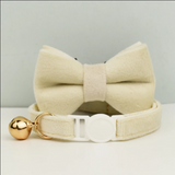 Anypet Stylish Off White Bow Cat Collar Large Size – Cute Bow Design with Safety Buckle, Bell & Durable Strap for Cats & Small Pets