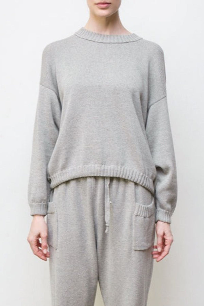 Mimi Hand-Loomed Pima Cotton Sweater - Grey