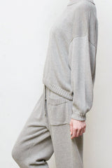 Mimi Hand-Loomed Pima Cotton Sweater - Grey