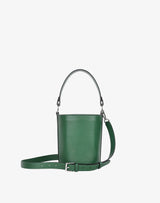 hyer goods recycled leather mini bucket bag green#color_green