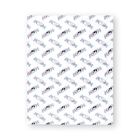 Minky Fleece Sensory Baby Blanket - White Bunny Candy