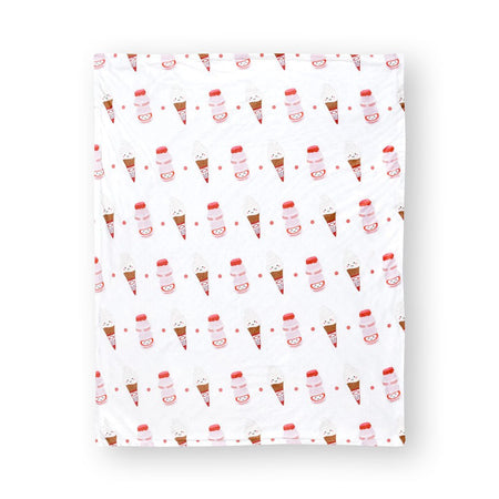 Minky Fleece Sensory Baby Blanket - Yogurt Drink + Ice Cream