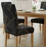 Anyseat Black Gray Geometric Line Pattern Print Elastic Chair Cover – Plain Dining Slipcover & Home Décor
