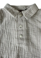 Organic Baby Muslin Romper - Light Grey