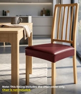 Anyseat Wine Red PU Leather Chair Cover – Slipcover for Dining, Kitchen, Hotel, Banquet & Living Room Chairs