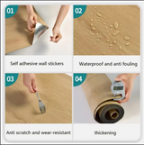 ANYHOUZ Vinyl Floor Tile 40×300cm – Warm Blonde Wood Grain Waterproof Self‑Adhesive Flooring