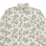 WOOLRICH Mens Shirt Grey Crazy Pattern Long Sleeve L