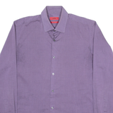 HUGO Slim Fit Mens Shirt Purple Spotted Long Sleeve M