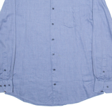 PIERRE CARDIN Mens Plain Shirt Blue Long Sleeve L