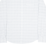 CALVIN KLEIN JEANS Mens Shirt White Striped Long Sleeve L
