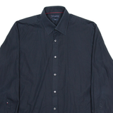 TOMMY HILFIGER Fitted Mens Plain Shirt Black Long Sleeve M