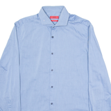 HUGO Slim Fit Mens Shirt Blue Spotted Long Sleeve M