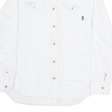 VANS Mens Plain Shirt White Long Sleeve M