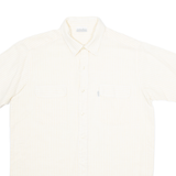 ZERODUE Mens Shirt Yellow Striped S