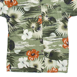 Mens Hawaiian Shirt Green Floral S