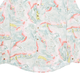 Mens Shirt Beige Crazy Pattern Long Sleeve L