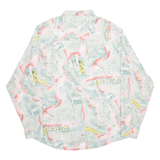 Mens Shirt Beige Crazy Pattern Long Sleeve L