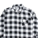 X-MAIL Mens Shirt Black Check Long Sleeve 2XL