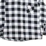 X-MAIL Mens Shirt Black Check Long Sleeve 2XL