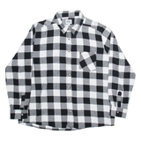 X-MAIL Mens Shirt Black Check Long Sleeve 2XL