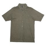 BOSS Mens Plain Shirt Brown Linen M