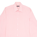 BOSS Mens Plain Shirt Pink Long Sleeve M