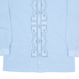 REZZA Mens Shirt Blue Geometric Long Sleeve L