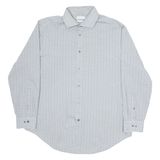 CALVIN KLEIN Slim Fit Mens Shirt Grey Check Long Sleeve L