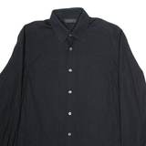 CALVIN KLEIN Mens Plain Shirt Black Long Sleeve S