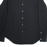 CALVIN KLEIN Mens Plain Shirt Black Long Sleeve S