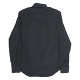 CALVIN KLEIN Mens Plain Shirt Black Long Sleeve S