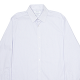 CALVIN KLEIN Slim Fit Mens Shirt Blue Striped Long Sleeve M