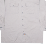 DICKIES Mens Worker Shirt Grey Long Sleeve L