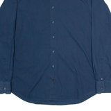 TOMMY HILFIGER Slim Fit Mens Plain Shirt Blue Long Sleeve L