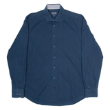 TOMMY HILFIGER Slim Fit Mens Plain Shirt Blue Long Sleeve L