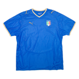 PUMA Italy FC Mens T-Shirt Blue V-Neck 2XL