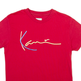 KARL KANI Womens T-Shirt Red Crew Neck M