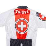 Swiss Cycling Mens Jersey White High Neck L
