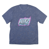 NIKE Mens Tie Dye T-Shirt Blue Crew Neck L