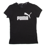 PUMA Womens T-Shirt Black Crew Neck XS