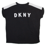 DKNY Womens T-Shirt Black Crew Neck M