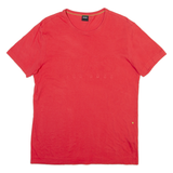 BOSS HUGO BOSS Mens T-Shirt Pink Crew Neck M