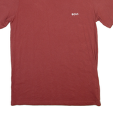 BOSS Mens T-Shirt Maroon Crew Neck L