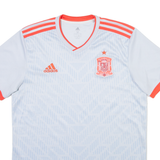 ADIDAS Spain FC Mens Football Shirt Jersey Blue V-Neck M