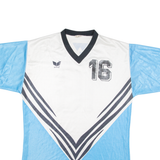 ERIMA #16 Mens Football Shirt Jersey Blue 80s V-Neck L